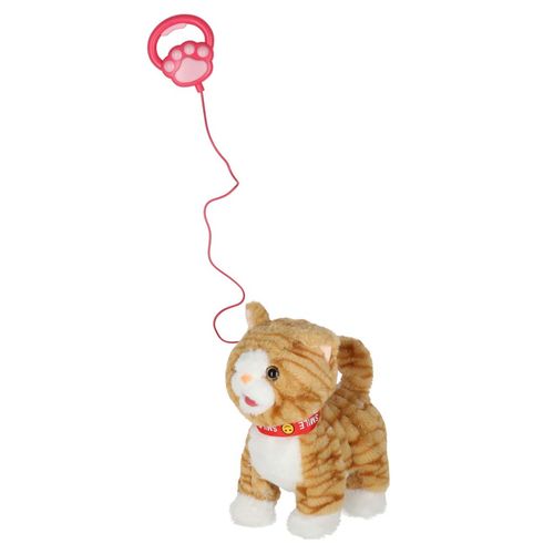 Interaktywny Kotek Pluszak na Smyczy Miauczy Chodzi Gra Zabawka dla Dzieci na Arena.pl