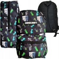 Plecak Szkolny Młodzieżowy Minecraft Creeper Tornister Czarny Duża Komora