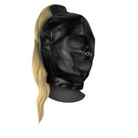 Mask With Blonde Ponytail - Black