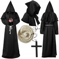 STRÓJ KSIĘDZA MNICHA HABIT KOSTIUM KSIĄDZ ZAKONNIK NA HALLOWEEN