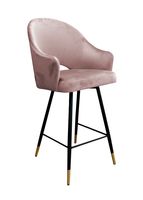 Hoker krzesło barowe Velvet czarna podstawa/złota MG58