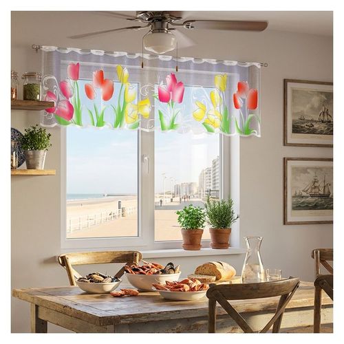 Firanka Tulipany wysokość 50 cm DomoweTekstylia | WN266T 050 na Arena.pl