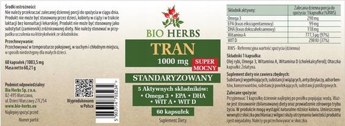TRAN 1000 MG SUPER MOCNY STANDAR. 60 KAPS. na Arena.pl