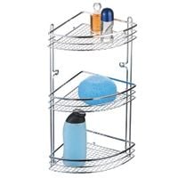 REGAŁ NAROŻNY ŁAZIENKOWY 3 PÓŁKI CHROM CASSANDRA