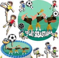 ZESTAW OPŁATEK NA TORT 20CM + TOPPERY PAPIEROWE - PIŁKA NOŻNA 15CM 18CM