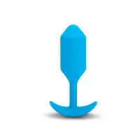 b-vibe snug plug 3 blue - wibrująca zatyczka anatomiczna silikonowa 13,8 cm