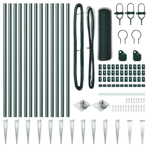 Ogrodzenie z słupkami Zielony 0.8 x 25 m Stal pokryta PCV na Arena.pl
