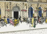 Plakat 18x13cm Kawiarnia Heinrichhof, Moriz Jung Vintage do Salonu