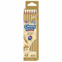 kredki ołówkowe trójkątne 12 szt colorino złota