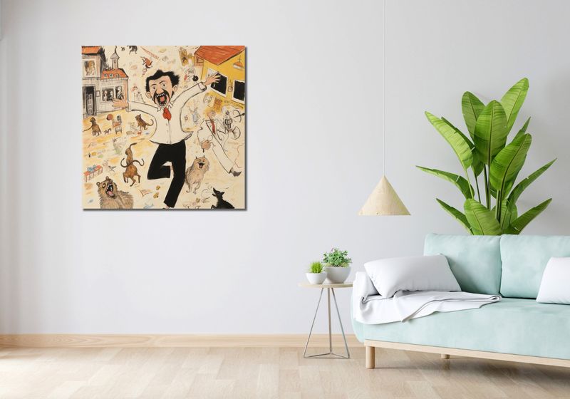 Obraz 90x90cm Chaos w Miasteczku zdjęcie 2