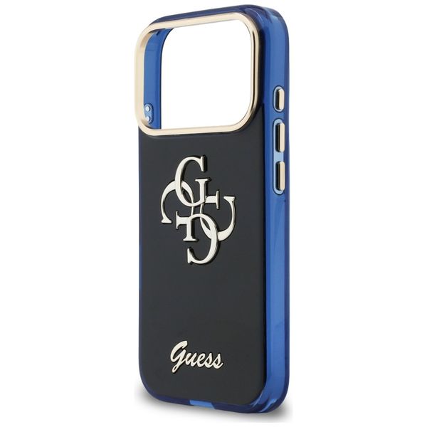 etui guess iml 4g script metal do iphone 17 pro max niebieski zdjęcie 6