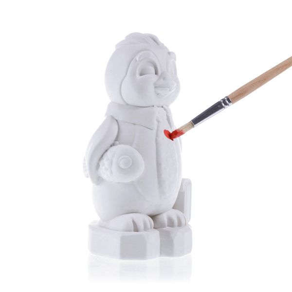 Kolorowanka 3D Pingwin Figurka gipsowa + farbki zdjęcie 4