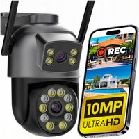 KAMERA ZEWNĘTRZNA OBROTOWA PODWÓJNA IP WiFi HD 5X ZOOM SMART DETEKCJA ALARM