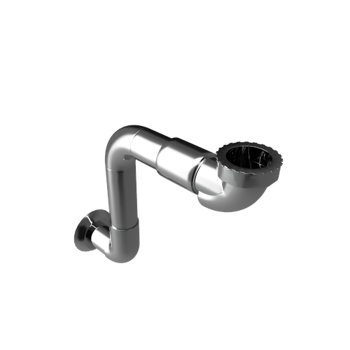 Syfon umywalkowo-bidetowy niski z rurą sztywną, chrom na Arena.pl