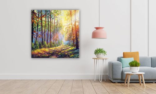 OBRAZ NA PŁÓTNIE 086 Promienie słońca 70x70cm na Arena.pl