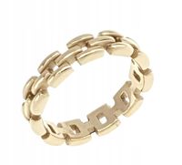 3031b Pierścionek 19,00mm złoty stal chirurgiczna