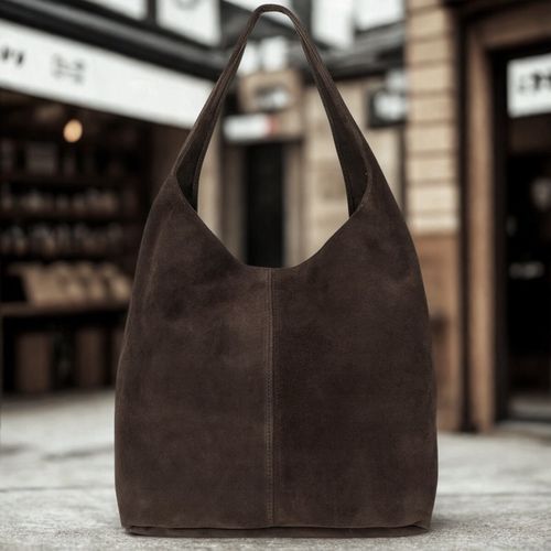 CZEKOLADOWA ZAMSZOWA TOREBKA WOREK BRĄZOWA TOREBKA ZAMSZ NATURALNY ZAMEK A4 na Arena.pl