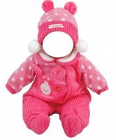 różowe BABY ubranko BORN dla lalki BOBAS sukienka PAJACYK czapka BUCIKI 403
