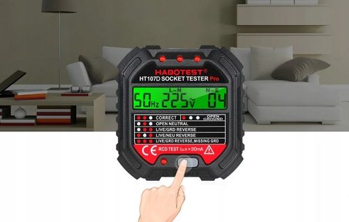 Habotest Ht107d Tester Gniazd Elektrycznych Z Wyświetlaczem LCD Test RCD na Arena.pl