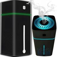 NAWILŻACZ POWIETRZA DYFUZOR ZAPACHOWY AROMATERAPIA LAMPKA LED CZARNY