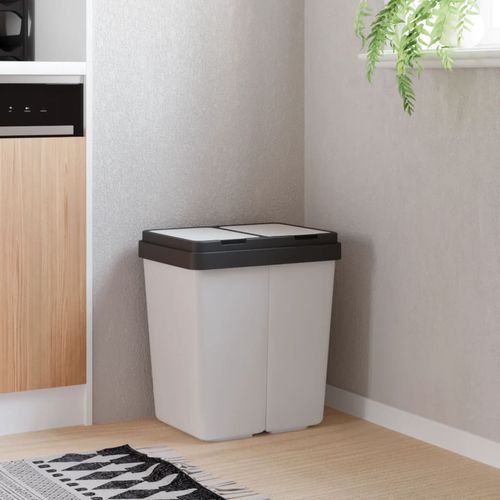 Podwójny kosz na śmieci, biały, 2x25 L na Arena.pl