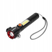 2 x Latarka Taktyczna LED Mocna ZOOM USB 200m młotek nóż magnes Rebel