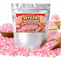 POSYPKA CUKROWA MYSZKI RÓŻOWE DO TORTÓW BABECZEK MUFFINEK DESERÓW 100G