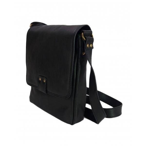 Włoska skórzana listonoszka, raportówka A5 Czarna LP361N zdjęcie 4