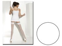 Pończochy ślubne 20 den samonośne ze szwem 1-2 Bianco