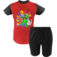 Krótka Piżama dziecięca Rainbow Friends - Kolorowi Przyjaciele