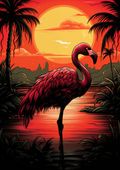 Plakat 29,7x42cm Flaming nad Wodą