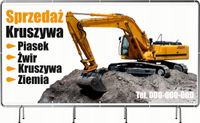 BANER REKLAMOWY 300x150 cm oczkowany projekt w cenie SPRZEDAŻ KRUSZYWA