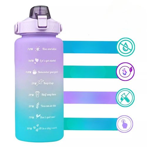 BUTELKA NA WODĘ BIDON Z MIARKĄ ZE SŁOMKĄ PRZYPOMNIENIEM SIŁOWNIA FITNESS 2L na Arena.pl