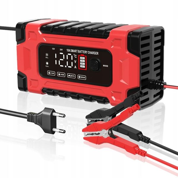 AUTOMATYCZNY INTELIGENTNY PROSTOWNIK ŁADOWARKA DO AKUMULATORA 12V 24V 10A zdjęcie 8