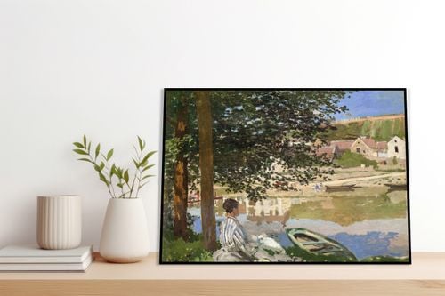 Plakat 60x40cm On the Bank of the Seine, Monet Vintage na Arena.pl