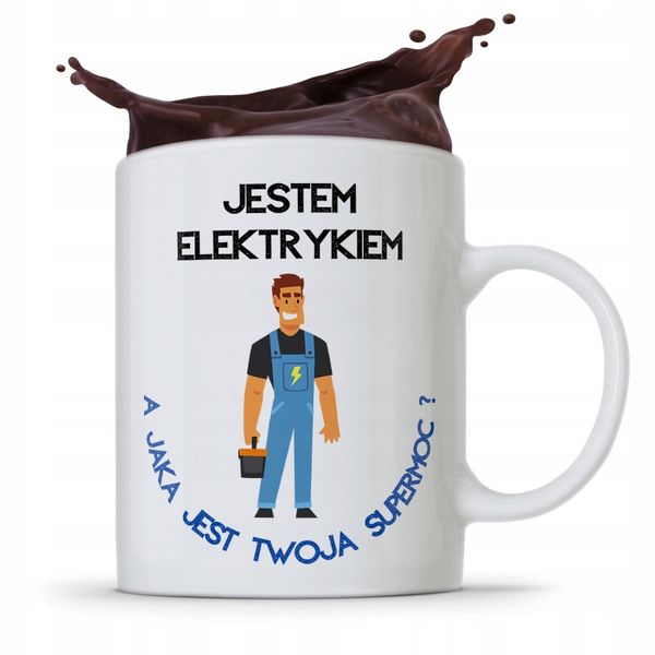 Kubek Prezent Dla Elektryka Jestem Elektrykiem Z Nadrukiem Ze Zdjęciem zdjęcie 1
