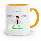 Kubek Żółty Na Dzień Ojca 5 Things About My Dad Z Nadrukiem Ze Zdjęciem