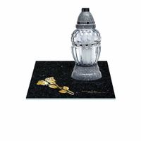 SZKLANA PODSTAWKA POD ZNICZE 30x30cm 492f + napis