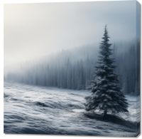 Obraz 100x100cm Samotna Choinka