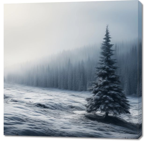 Obraz 100x100cm Samotna Choinka zdjęcie 1