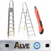Drabina DOMOWA aluminiowa 7 stopniowa ALVE 150 KG