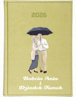 KALENDARZ A5 2026 DZIENNY NADRUK terminarz prezent dla babci dziadka imię
