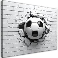 Obraz do pokoju nastolatka dziecka, Piłka nożna przebijająca mur