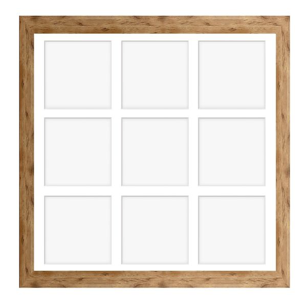 Ramka na 9 zdjęć Hekla 40x40x9 MDF galeria naturalny 1szt. zdjęcie 2