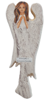 anioł drewniany malowany Komunia Święta 30cm