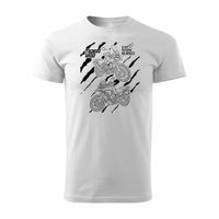 Koszulka motocyklowa z motocyklem na motor Triumph Tiger 1200 męska biała REGULAR L