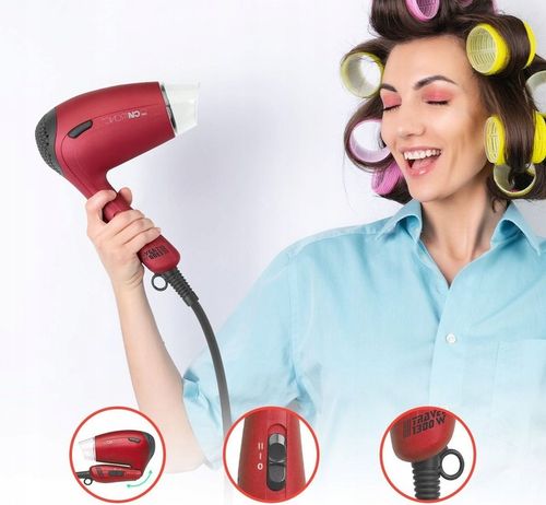 SUSZARKA DO WŁOSÓW MAŁA LEKKA SKŁADANA TURYSTYCZNA PODRÓŻNA 1300W JONIZACJA na Arena.pl