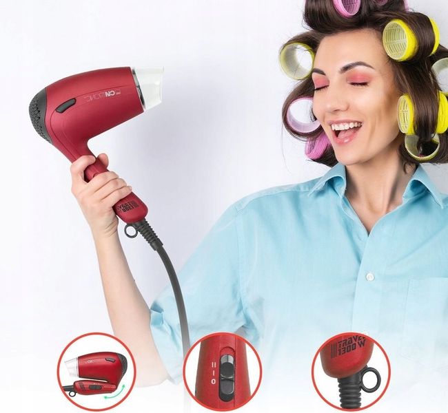 SUSZARKA DO WŁOSÓW MAŁA LEKKA SKŁADANA TURYSTYCZNA PODRÓŻNA 1300W JONIZACJA zdjęcie 5