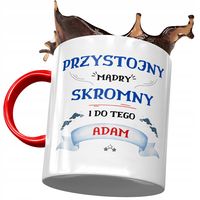 Kubek Czerwony Dla Adama Kolegi Męża Na Prezent Z Nadrukiem Ze Zdjęciem