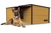 Drewniania ocieplana buda dla psa rozmiar XL z przedsionkiem + kurtyna